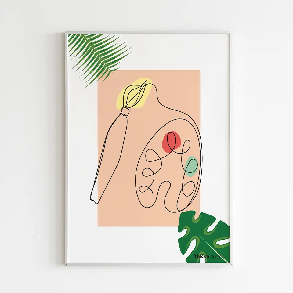 tableau représentant une palette de peinture et un pinceau